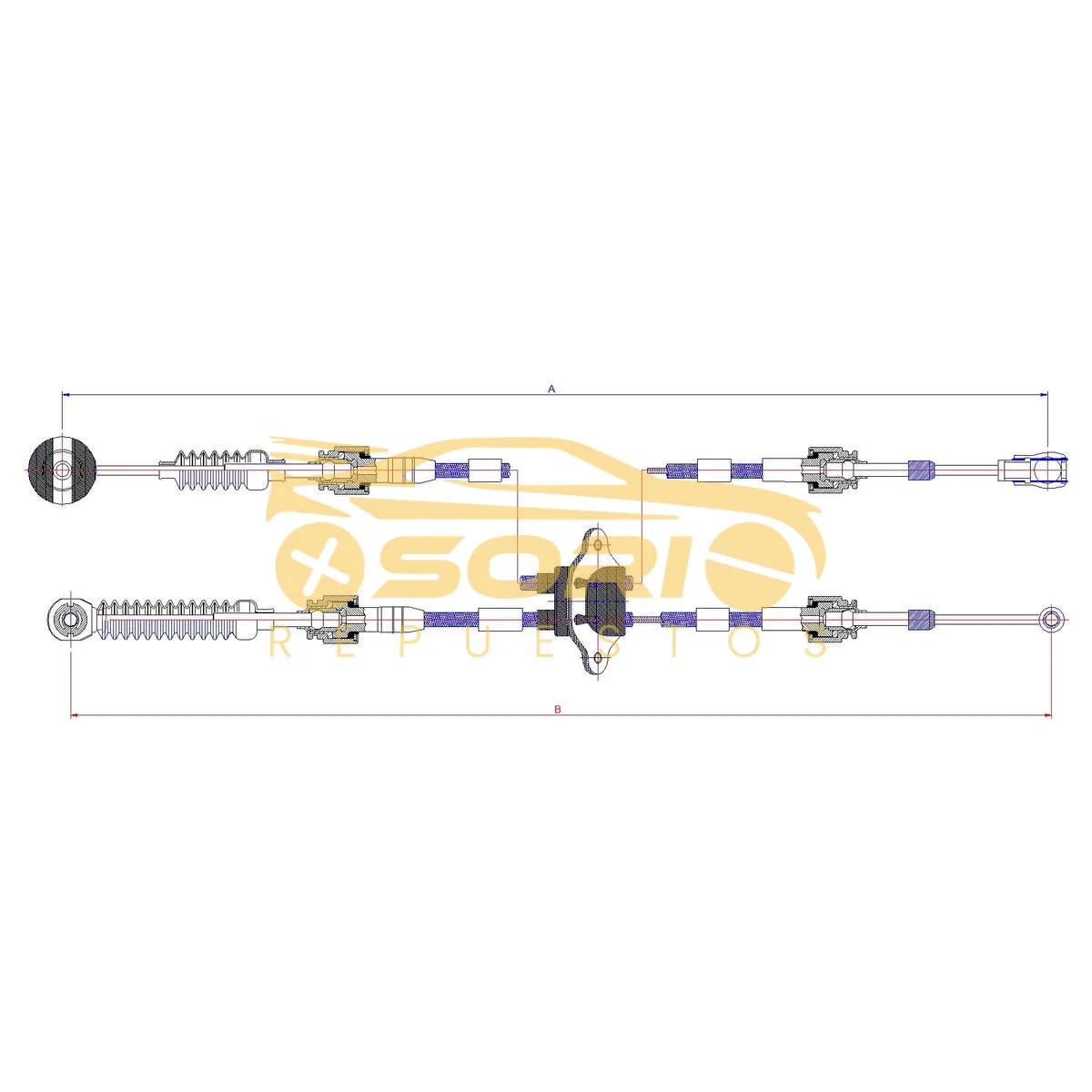 guaya control y selector de cambios navcar chevrolet spark 5 gmccc 2050