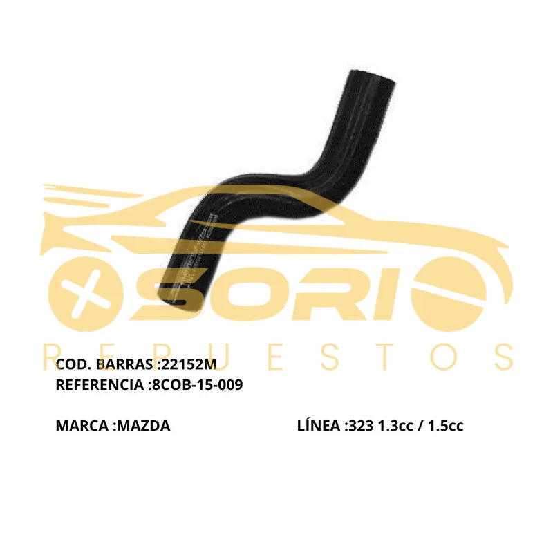 manguera de radiador superior inr mazda 323 323 inyeccion 1 323 ns carburad 8cob 15 009