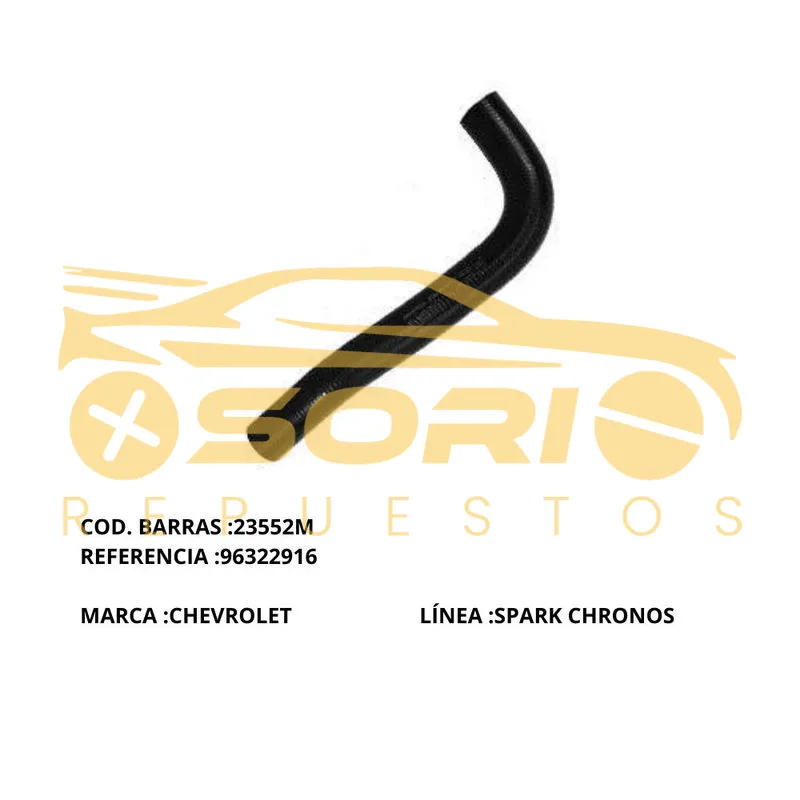 manguera radiador inferior especial inr chevrolet spark cronos 06 96322916