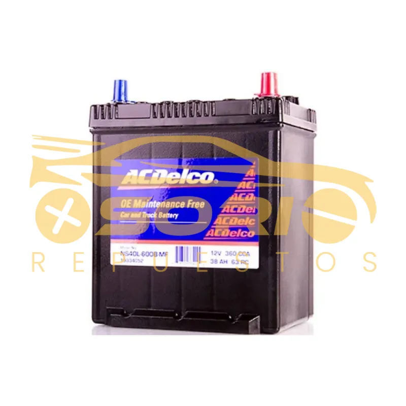 bateria ns derecha con pestana acdelco kia picanto lx 2005 ns40l 600b