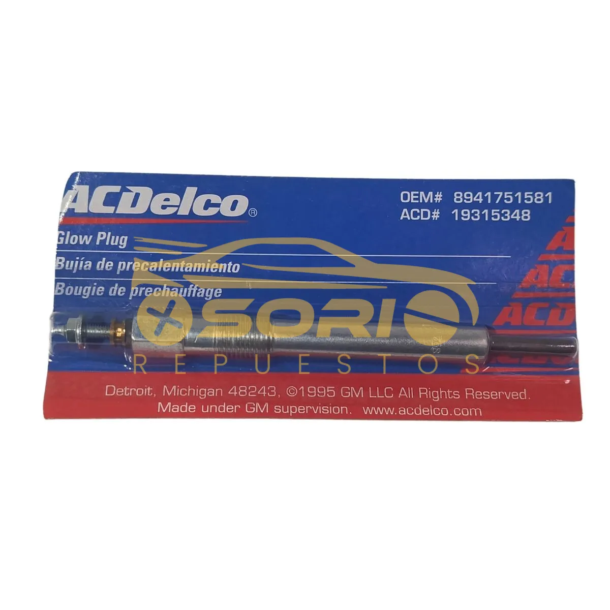 bujia de precalentamiento acdelco chevrolet nkr mazda turbo 19315348