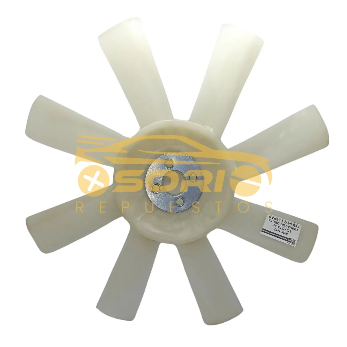 ventilador 8 aspas 4 huecos h17 ventiladores gbr daihatsu delta todos toyota 2f todos 16361 60010