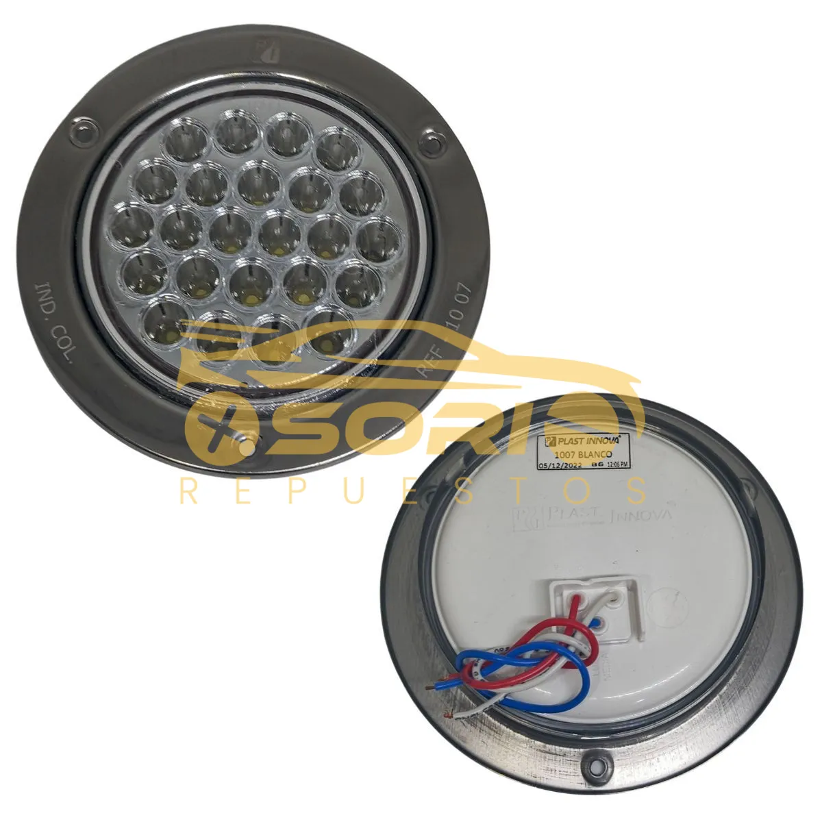 reversa stop led 4 24l incr blanco cristal plast innova l 1007lc 12v