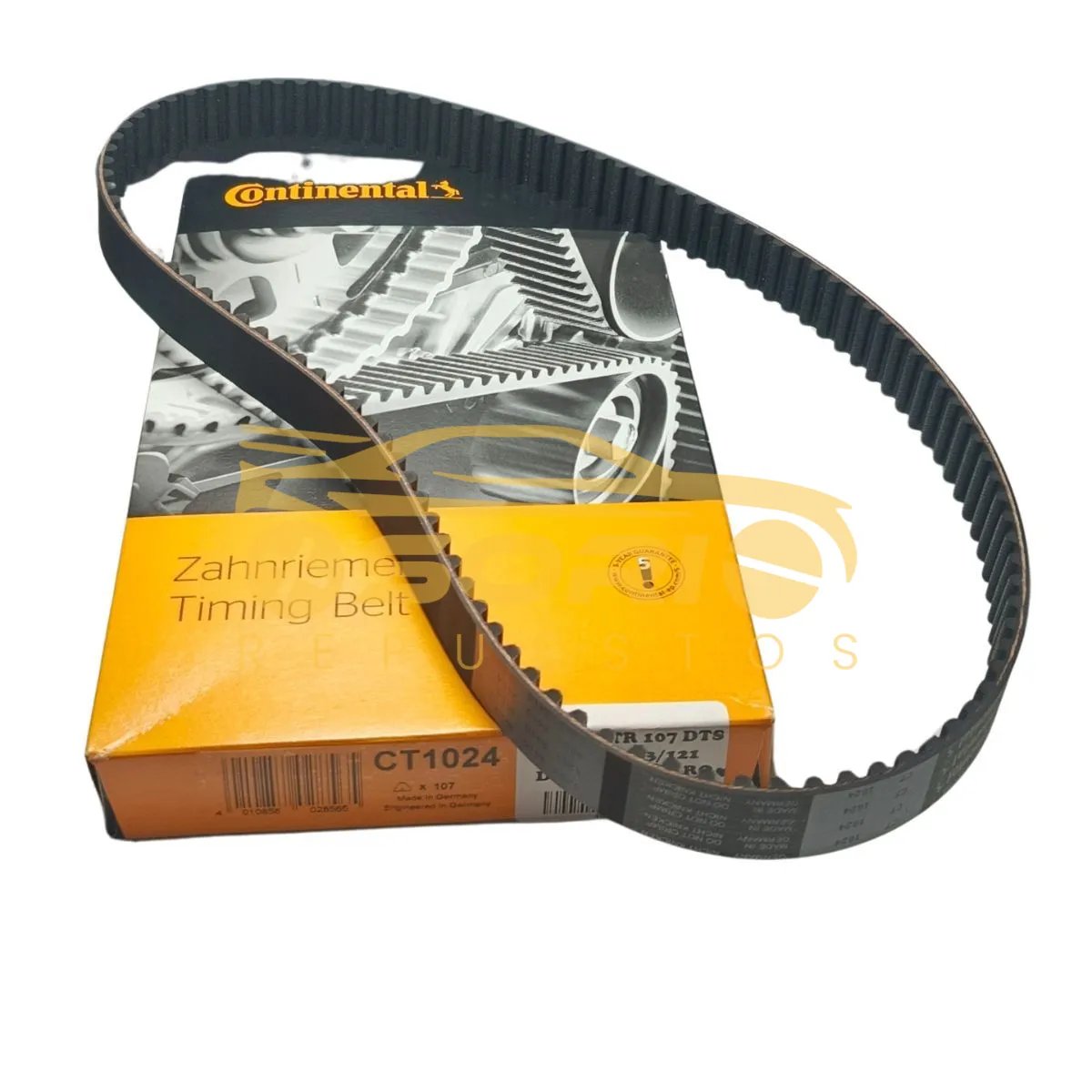 correa distribucion 107 dientes redondos para 60 000 km continental 22 mm ford festiva 98 mazda 121 86 02 323 inyeccion 1 ct1024