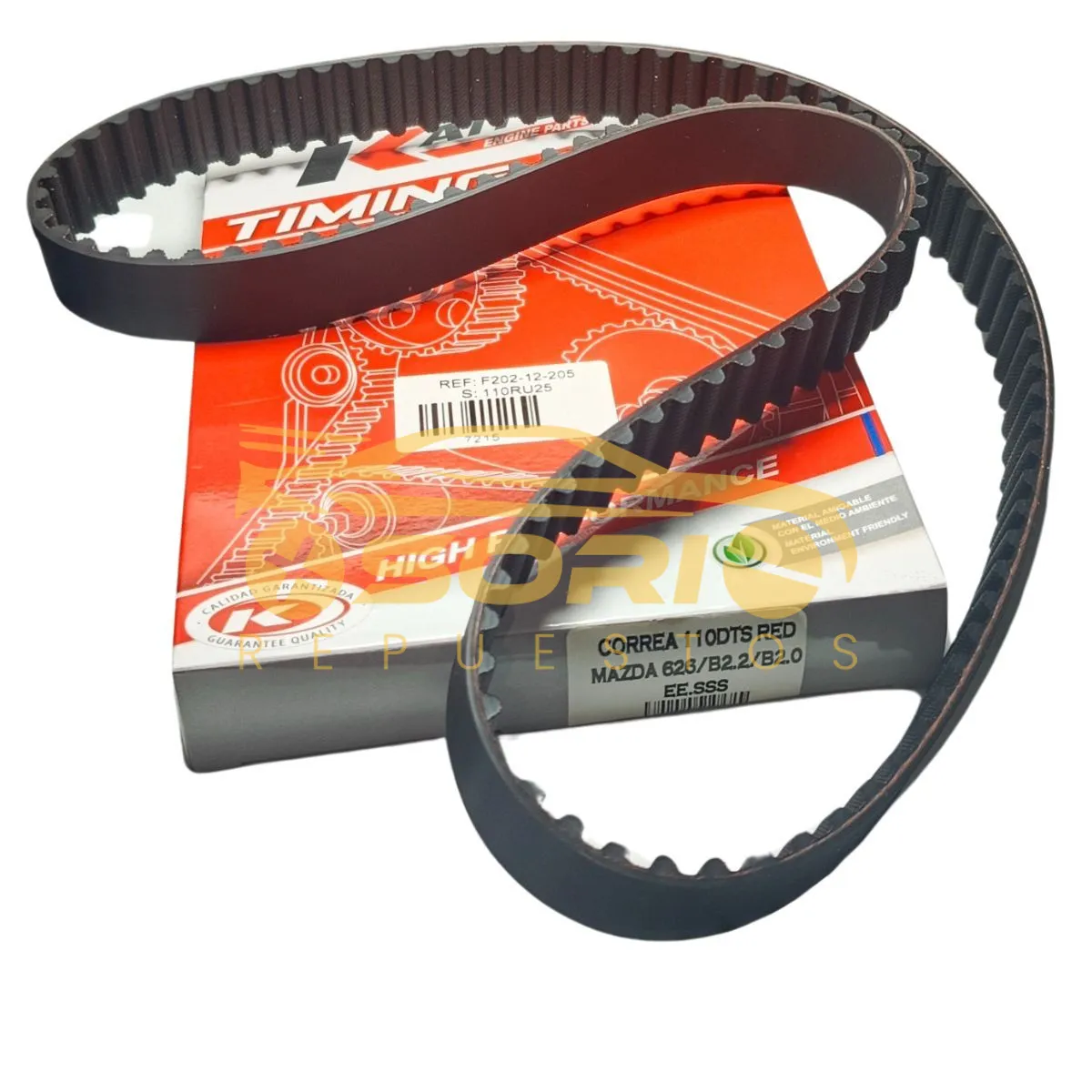 correa distribucion 110 dtes rdos kaiten 25mm mazda 626 asahi 1988 b2 0 77 87 b2 2 88 98 f202 12 205