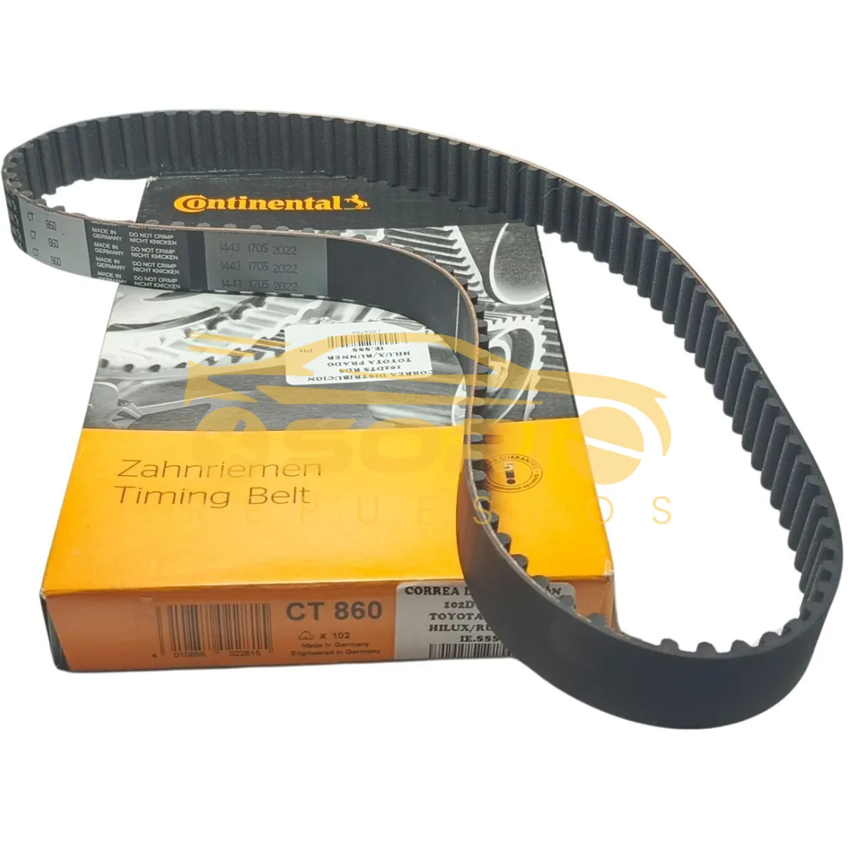 correa distribucion 102 dts redondos continental toyota hilux todos land cruiser to prado todos ct860