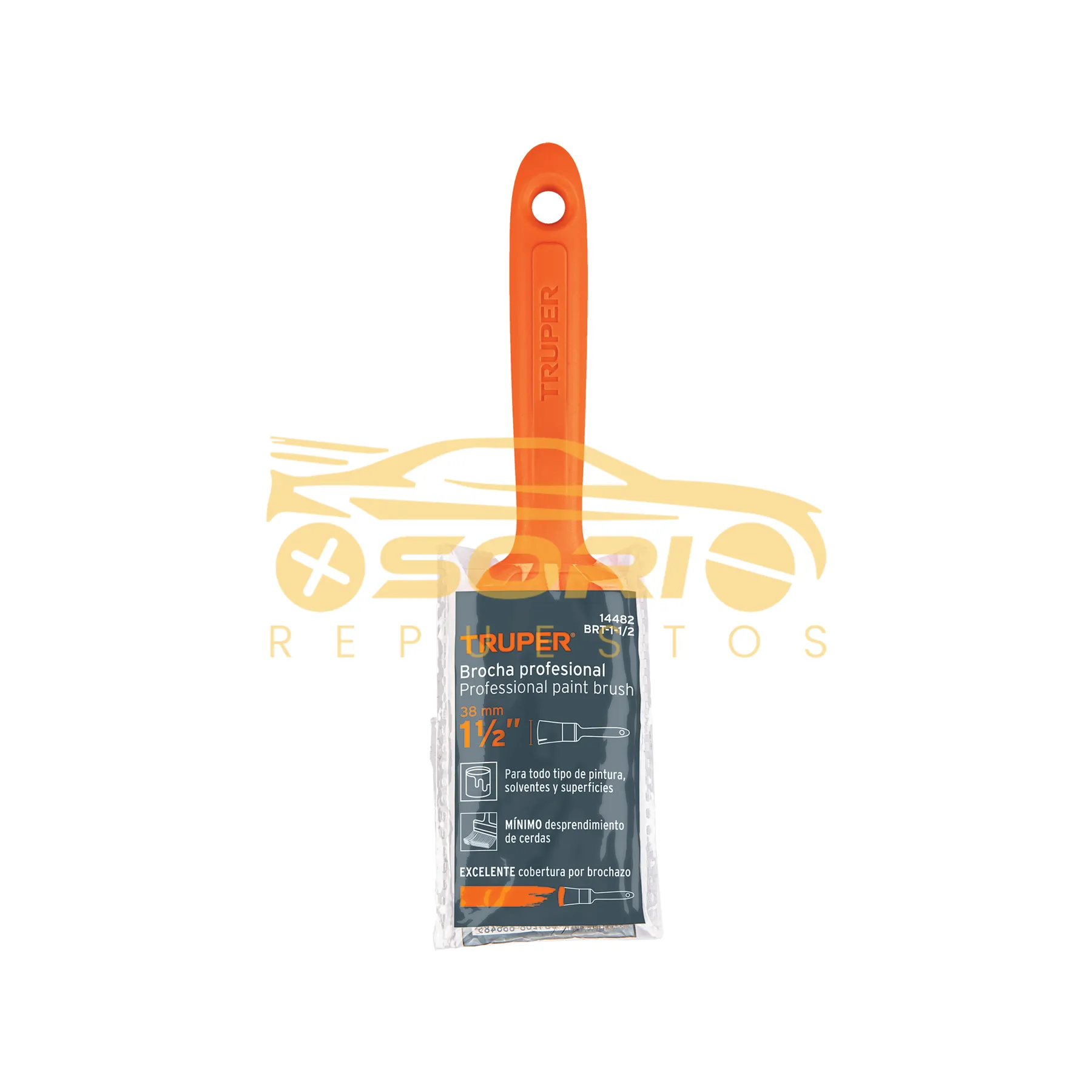 brocha profesional de 1 1 2 con mango plastico truper uduke 38mm 14482