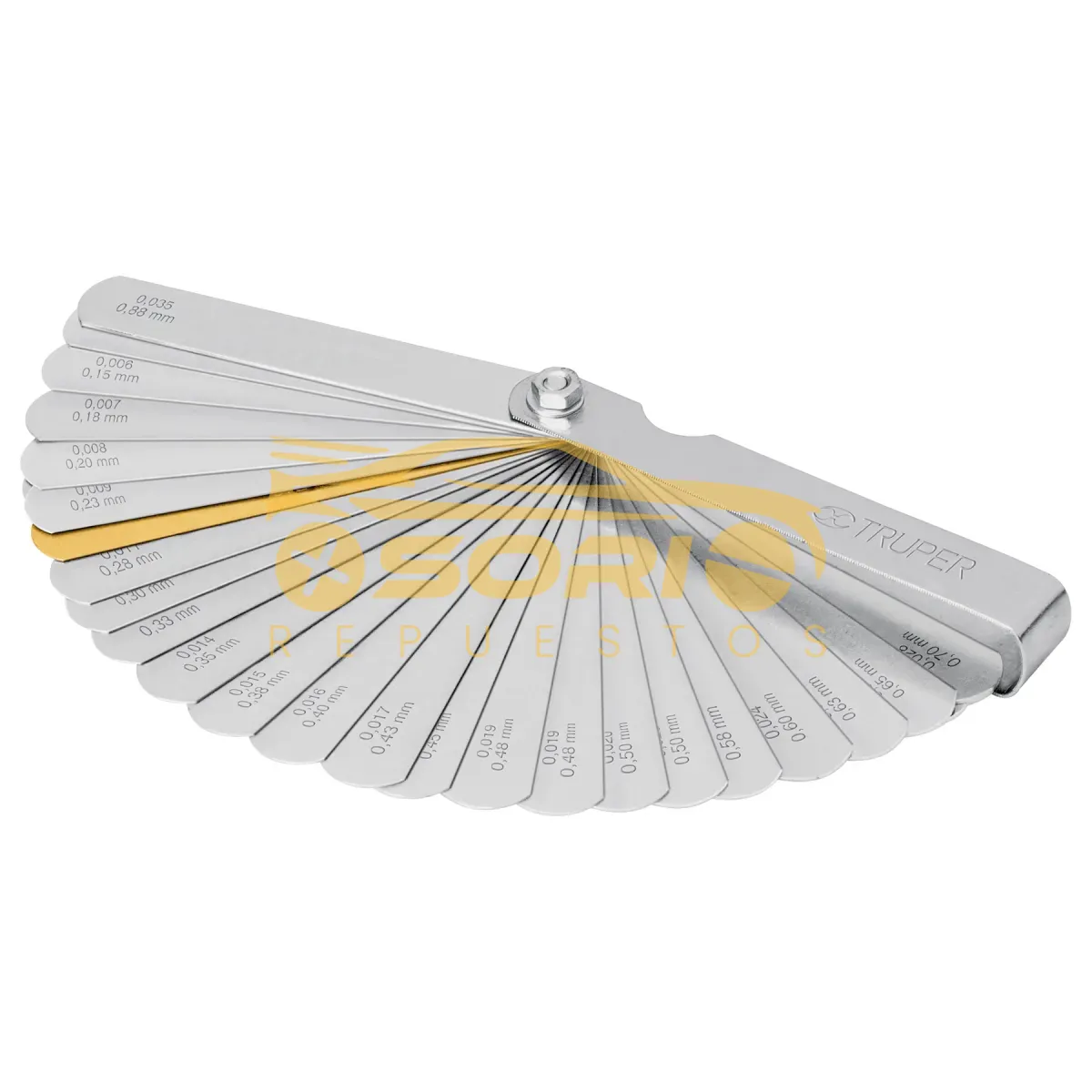 calibrador de galgas 32 hojas truper mm 14397