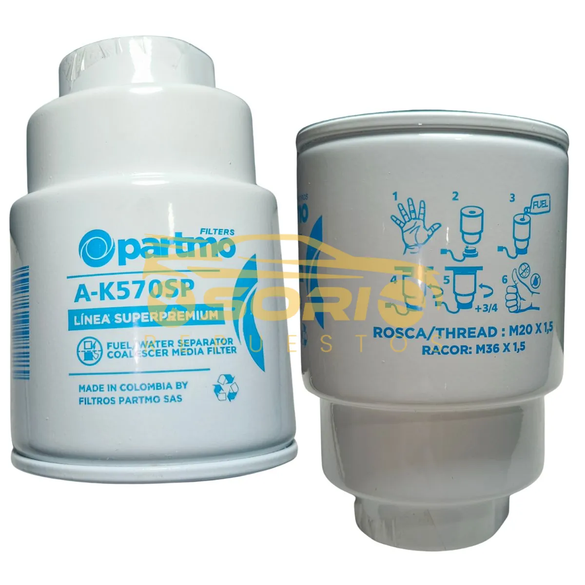 filtro agua combustible partmo ak570sp