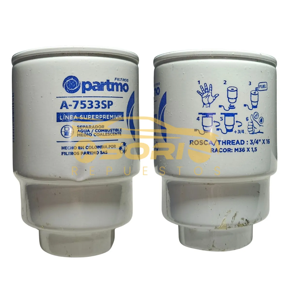 filtro separador agua combustible partmo toyota hilux prado a 7533sp