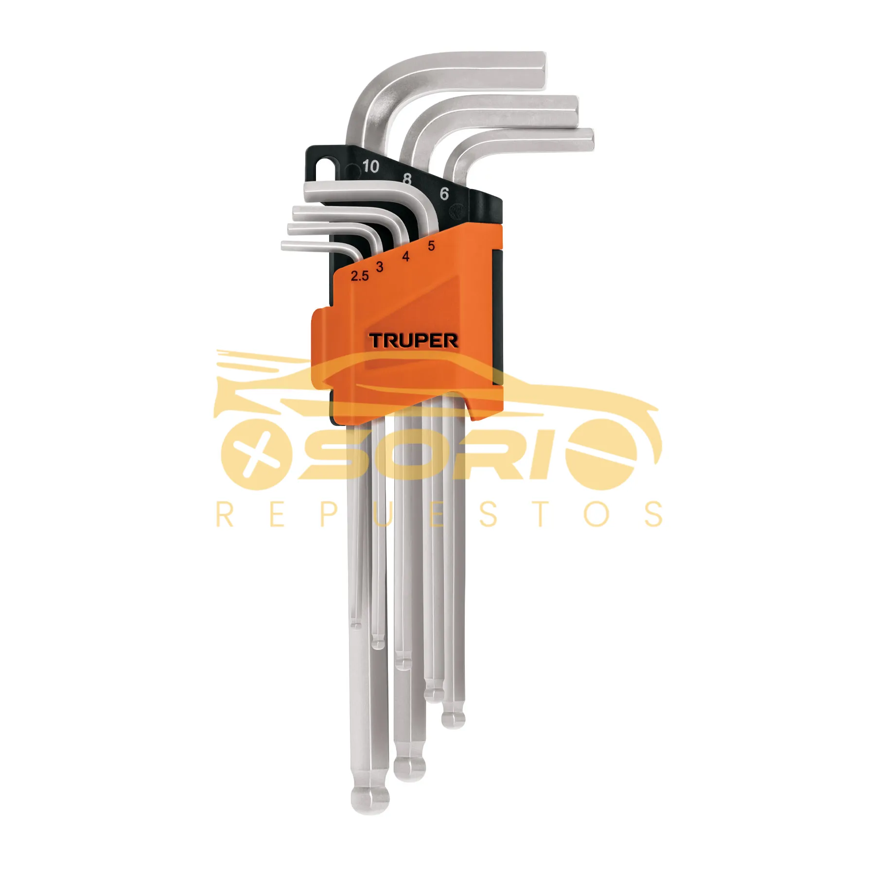 juego de llaves bristol truper 7 llaves 2 5 mm 3 mm 4 mm 5 mm 6 mm 8 mm y 10 mm 15548
