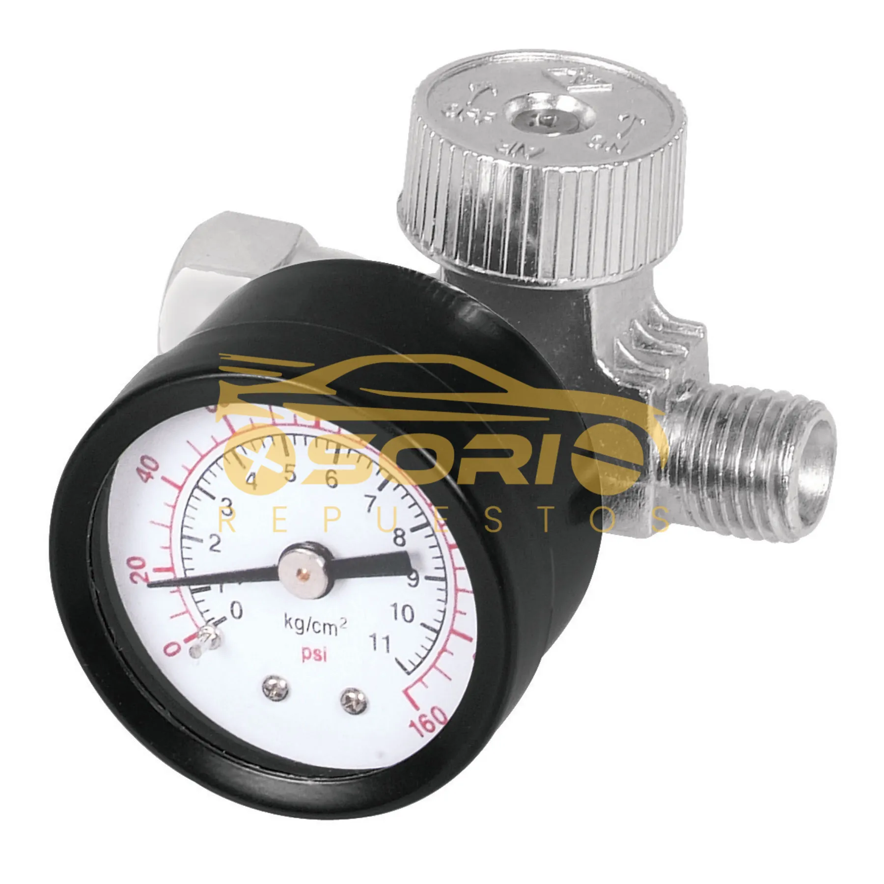 reloj de aire con manometro rosca 1 4 truper 19239