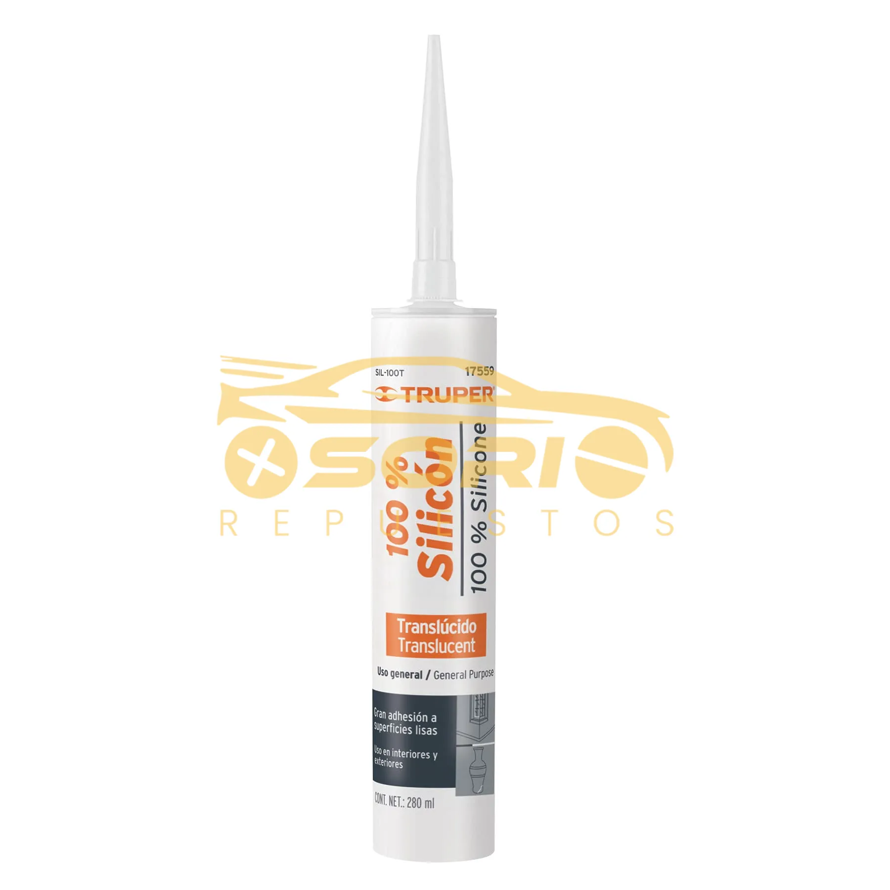 silicona tubo para pistola calafateo truper 280ml 17559